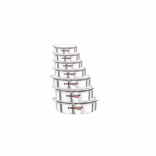 Nadstar8 Aluminum Sufuria 7pcs with Lid 12-18 Cookware Set Tope Cooking Pot with Lid for Commercial Use - Kitchen Heavy Duty
