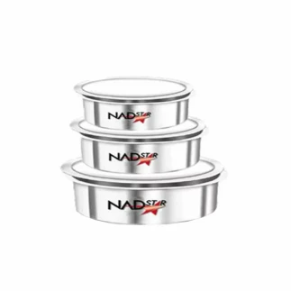 Nadstar8 Aluminum Sufuria 3pcs With Lid 16-18-20 Cookware Set Tope Cooking Pot with Lid and Handle for Commercial Use - Kitchen Heavy Duty