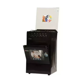 Solstar Cooker 50x50CM 3 Gas Burners, 1 Electric Plate with Electric Oven & Grill Black SO 531D-ERBKB