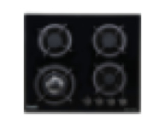 Built-In Gas Hob EH-604GL, 7mm Tempered Glass, 4 Gas Zones, Chinese Sabaf Burners, 3.3 kW Power, Iron Cast Pan Support, Battery Ignition