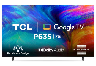 TCL 75 inches Frameless Series 4K Ultra HD Smart LED Google TV 75P635 (Black)