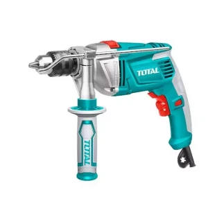 Total Drill Machine Impact TG111136 - 1010W High-Power Electric Drill with Variable Speed Control, Hammer Function, and Durable Aluminum Gearbox, 13mm Max Drilling Capacity, Includes Extra Carbon Brushes, 220-240V ~ 50/60Hz