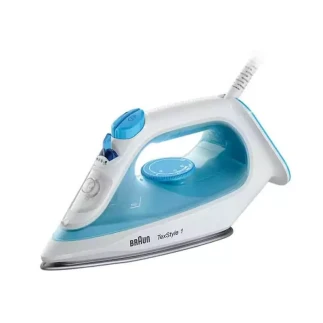 Braun Steam Iron 220ML Tank Dry and Spray Function 2000W 12710000-SI1050BL Adjustable Temperature Technology Ceramic Nonstick Plate Anti Drip Prevents Water Leakage