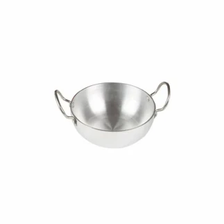Nadstar8 Aluminium Classic Karai 7.30" No2 Heavy Base Aluminum Kadai Deep Frying Kadai with Handle for Kitchen