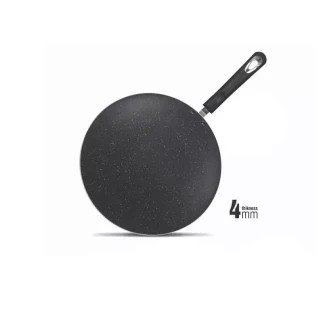 Nadstar8 Tawa 26CM Nonstick Interior For Low Fat Healthy Cooking 10 Inch Baking Disk xMarble Coating Becolite Suitable For All Source TB26