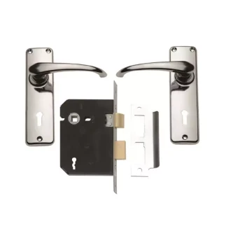 Union 3 Lever Gower Lock Set Chrome Plate