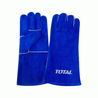 Total Welding Leather Gloves 14" with Kevlar Fire Line Sewing, Back to Cloth Edge, Royal Blue TSP15014