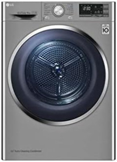 LG 9 Kg Front Load Dual Dryer Inverter Heat Pump Eco Hybrid ThinQ (Wi-Fi) Color Silver Model - RH90V9PV8N