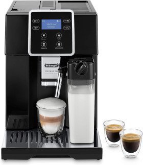De'Longhi Bean to Cup Coffee Machine 1350W Perfecta Evo, Fully Automatic Espresso, Cappuccino, Latte Macchiato Maker, (Made in Italy) ESAM420.40.B, Black