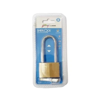 Godrej Sherlock 50mm Padlock with Long Shackle Brass Ensuring Durability and Security 2597