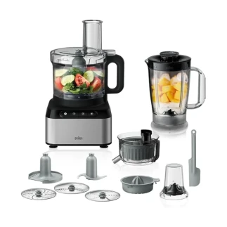 Braun Food Processor 2.1l Bowl with 1.2l Blender Stainless Steel Blade 800w Fp301bi-Fp3233si