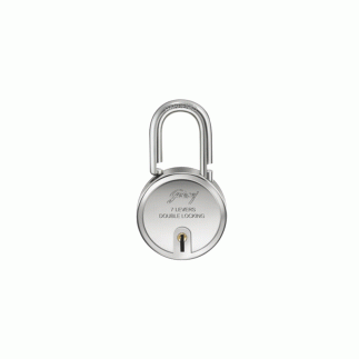Godrej Round Padlock 7Lever 67mm with Double Locking System for Door with 3 Keys, Strong Steel with Rivetless Body and Electroplated Shackles Give The Lock Extra Strength and Toughness Steel Finish 8149