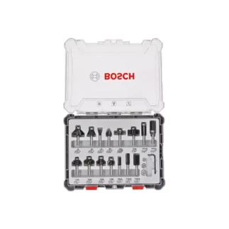 Bosch Mixed Router Bits Set 6mm 15 Pcs 2607017471