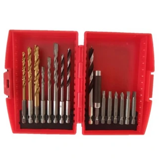 Crown Screwdriver and Drill Bits Set - 16 Piece Comprehensive Tool Kit for Precision and Versatility (Model CTSBP0102)