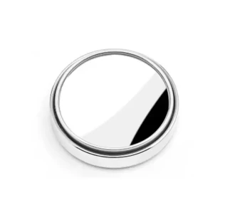 Blind Spot Mirrors for Car Side Mirrors - Silver Frame, Small Round Convex Rear View Mirror, Set of 2 for Enhanced Safety.