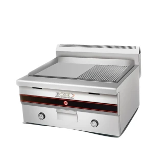 Commercial Gas Griddle Half Flat Half Grooved HGG-600-2