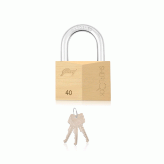 Godrej Sherlock Padlock 40mm, Hardened Shackle Double Locking, High Precision Brass Pin Tumbler Mechanism, Anti-Pick Technology to Enhance Security Brass In Blister Pack 7071