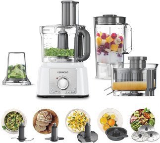 Kenwood Food Processor 1000W Multi-Functional With 3 Stainless Steel Disks, Blender, Grinder Mill, Juicer Extractor, Whisk, Dough Maker, Citrus Juicer FDP65.750WH