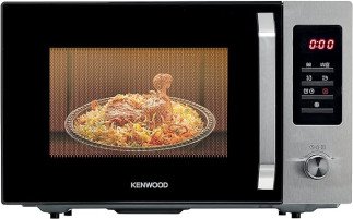 Kenwood 30L Microwave Oven with Grill, Digital Display, 5 Power Levels, Defrost Function, Stainless Steel, Auto Menu, 95 Minutes Timer, Clock Function 1000W MWM30.000BK