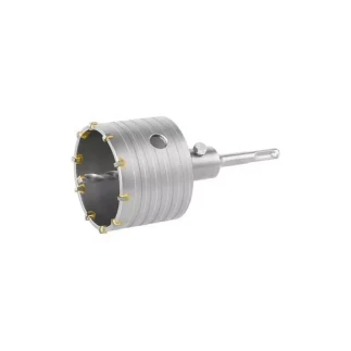 Total Hole Saw Core Bit Set for Concrete - 50mm Diameter | 5 TCT Blades | Includes 110mm Adapter & 8x110mm Masonry Drill Bit | Convenient Color Box Packaging