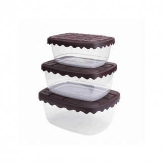 Sunplast Plastic Container Choco  0.5L 1.1L 1.7L 3pcs Set SC4275