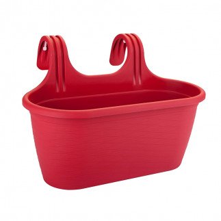 Ozenis 6.3L Hanging Flower Pot | Double Hook Plant Container | Durable Plastic Glossy Finish Pots for Home | Balcony | Garden| 37x26x25 No2 Easy Hanging 248
