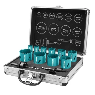 Comprehensive 12-Piece BI-Metal Hole Saw Set with Dual Arbors and Adaptor - Versatile Cutting Kit in Durable Aluminum Case