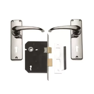 Union 2 Lever Gower Lock Set Chrome Plate