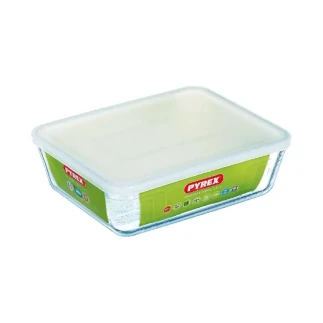 Pyrex Cook & Freeze Rectangular Dish with White Lid 4L