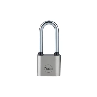 Yale Disc Iron Padlock with Bumper 50mm with 3 Keys, Hardened Long Shackle 9mm, Disc Type Locking Mechanism, Excellent Corrosion Resistance for Outdoor Use PL-112/50/165/1