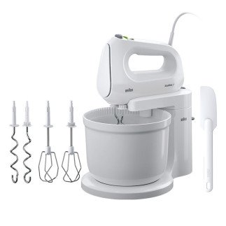 Braun 2 in 1 Hand and Stand Mixer 3L With Attachments 400W 4 Speeds + Turbo Automatic Driven HM101AI-HM1070WH