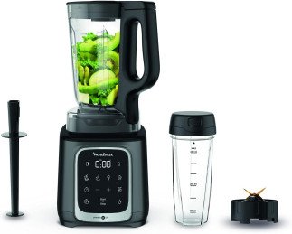 MOULINEX Blender 1.75L tritan jar + 600 ml travel cup, 5 auto programs + manual control, LM91HD27