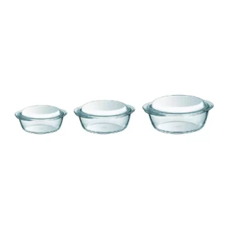 Pyrex 3pcs Round Casserole Set 1.4L/ 2.1L/3L