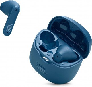 JBL Tune Flex True Wireless Noise Cancelling Earbuds, Pure Bass, ANC + Smart Ambient, 4 Microphones, 32H of Battery, Water Resistant & Sweatproof, Comfortable Fit - Blue, JBLTFLEXBLU