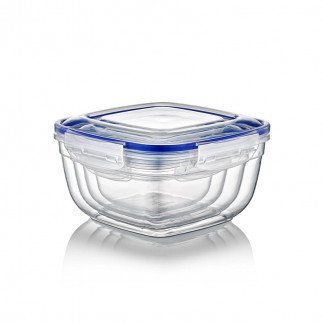 Dunya Plastic Container 4pcs Seal Square Set (500-900-1500-2400ml) 30143