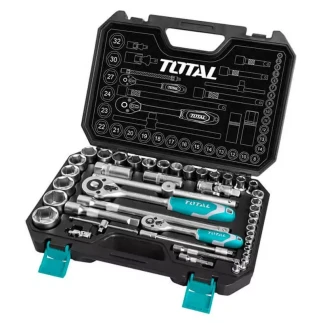 Total Tool Box Socket Set Spanner 44pcs ¼" and ½" THT421441