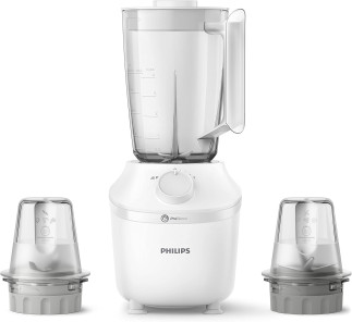 Philips Plastic Jar Blender - 450W, 1.9L - 1 Speed + Pulse - Comes with a Mill + Chopper - White - HR2041/30