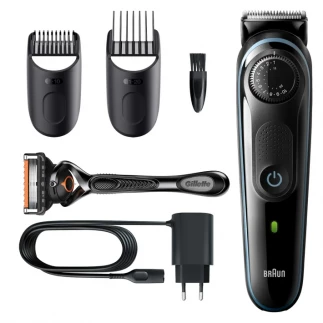 Braun Beard trimmer BT5340 with Precision dial, 2 attachments and Gillette ProGlide razor.