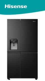 Hisense Refrigerator 601L Side by Side with Water Dispenser and Freezer  - No Frost Freestanding Fridge with LED Display, Multi air flow system Black(H780SB-IDL)