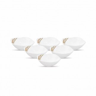 La Opala Veg Bowl 6pcs Square Flowered Golden Shades 115mm LG115