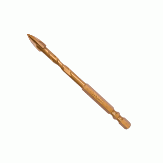 Total Drill Bit for Glass & Tile Cross Tool Head 10 x 85mm Titanium Plated TACG201012