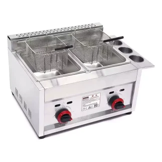 PMC Generic Countertop Deep Fryer Double Gas 12L (6L x 2 Baskets) Stainless Steel