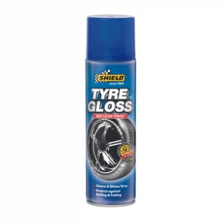 Shield-Auto Tyre Gloss Aerosol Tyre Cleaner, Ultra-Black, Glossy Finish, Road Grime, 400ml SH97