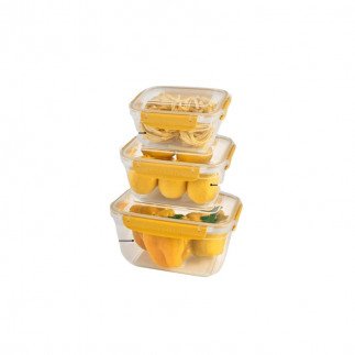 Dunya Plastic Container 3pcs Master Rectangular Set (1000-1800-3000ml) 30884