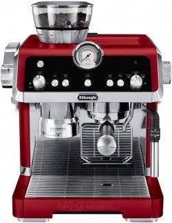 De'Longhi La Specialista Barista Pump Espresso Coffee Machine With Integrated Grinder , Cappuccino, Latte Macchiato, Maker Milk Frother Smart Tamping Station EC9335.R Red