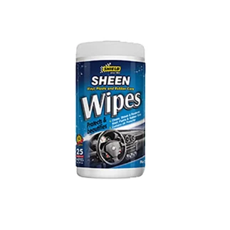 Shield-Auto Sheen Interior Wipes, UV Protection, Pop Up Dispenser, Shine All Vinyl, 25s SH150
