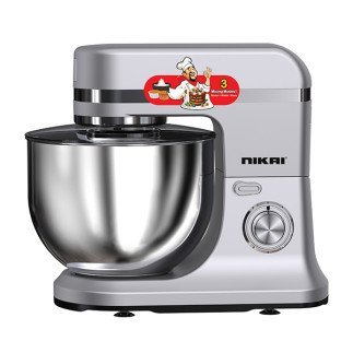 Nikai Kitchen Machine 12L Steel Bowl With Cover 1500W NSM1200A Switch With Led Display Metal Gear 3 Blades Whisk, Dough Hook & Beater 6 Speed With Pulse
