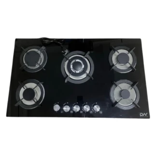 Digi Wave Hob 5 Gas Burner with Auto Ignition 90x60x 8MM Tempered Glass DWGC 2005