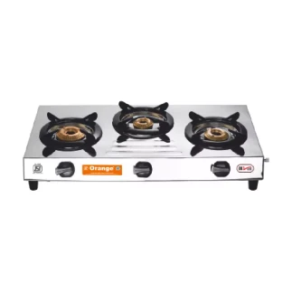 Orange Gas Stove Spectra 301 Jumbo with 3 Burner, Stainless Steel Body OLPG222