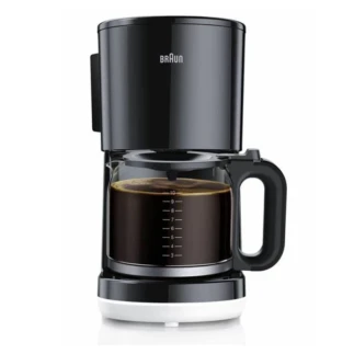 Braun Coffee Maker Breakfast 1, 1000W Black AromaCafe OptiBrew System Automatic Shut Off Coffee Maker for up to 10 Cups KF101AI
